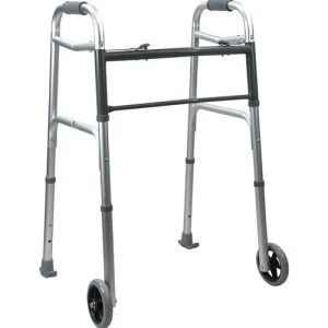 Aspire Aluminium Side Folding Walking Frame (with skis and wheels)